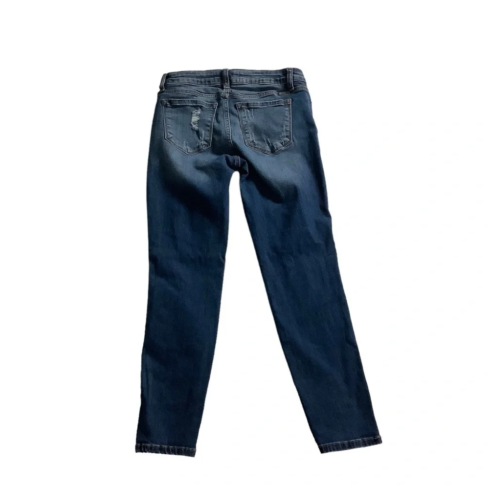 KanCan Twisted Seam Distressed Medium Wash Ankle Skinny Jeans Size 7 / 27